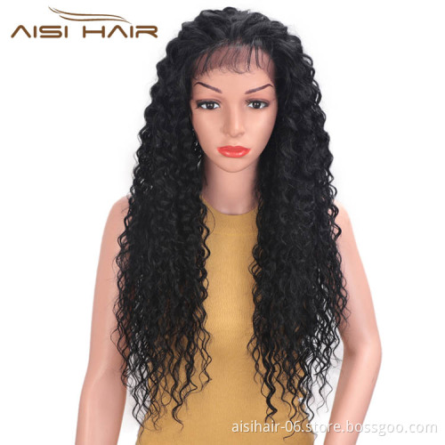 Best Black Wig Afro Kinky Curly Wave Long Wavy Natural Wig Deep Wave Front Lace Hair Wigs For Black Women